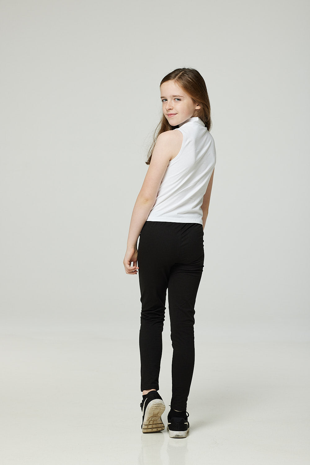 Kids White Funnel-neck Top