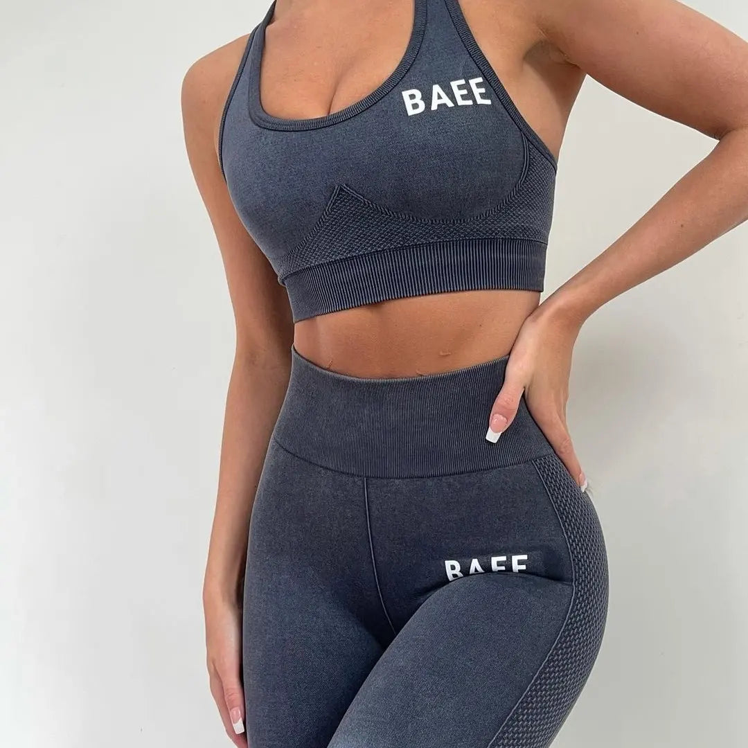 Denim Black Sports bra