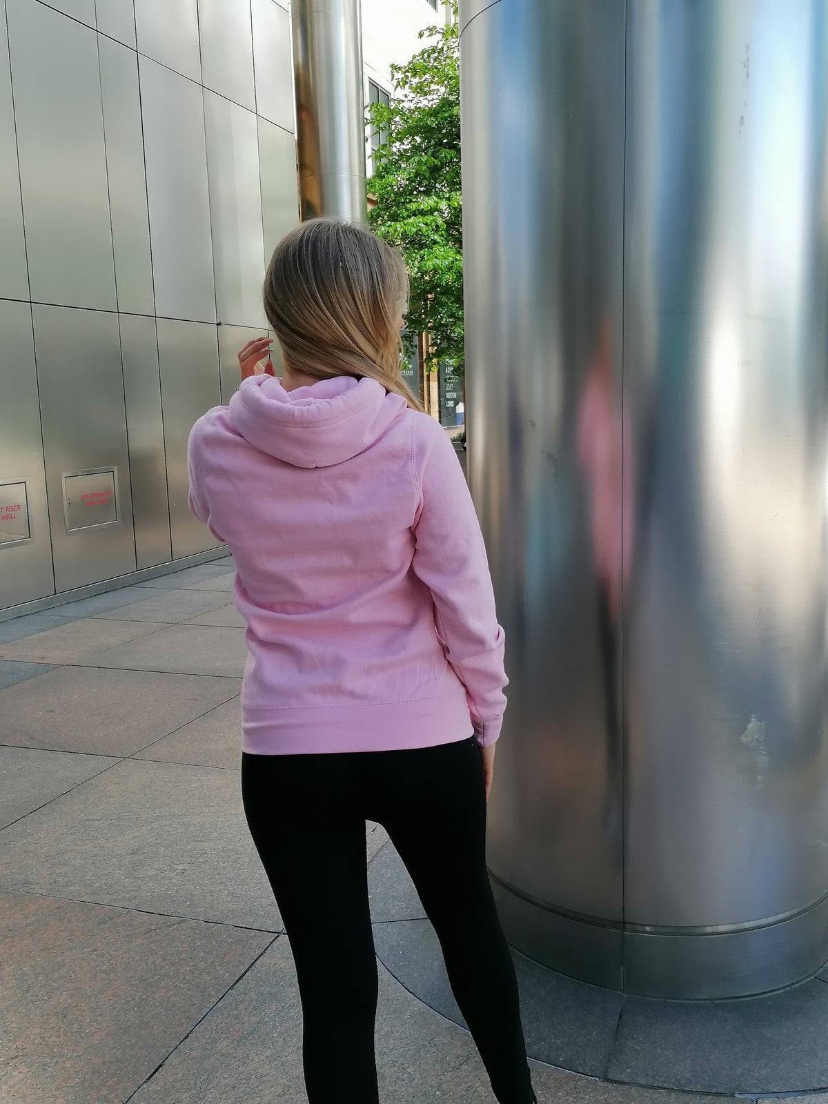 Pink Cross Neck Hoodie