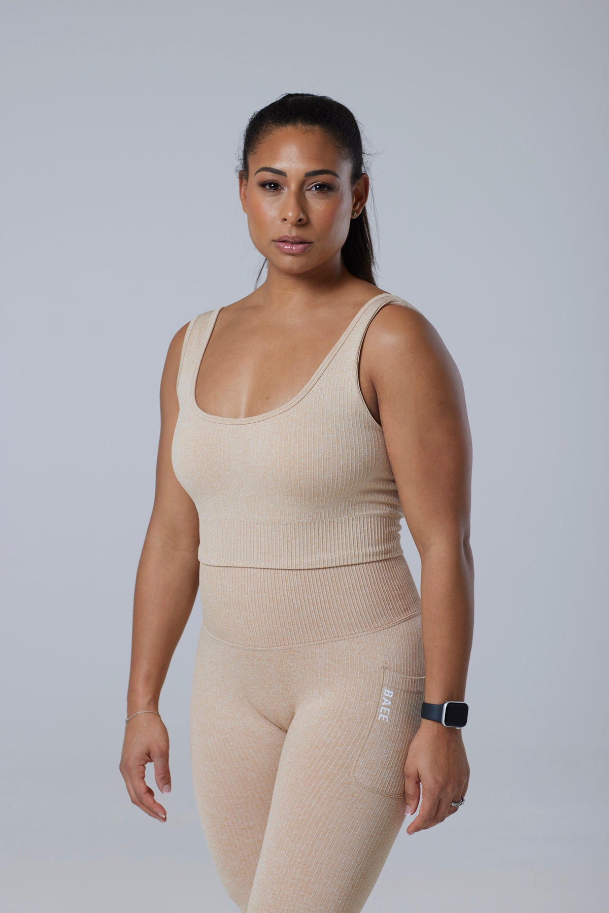 Matching nude melange gym set