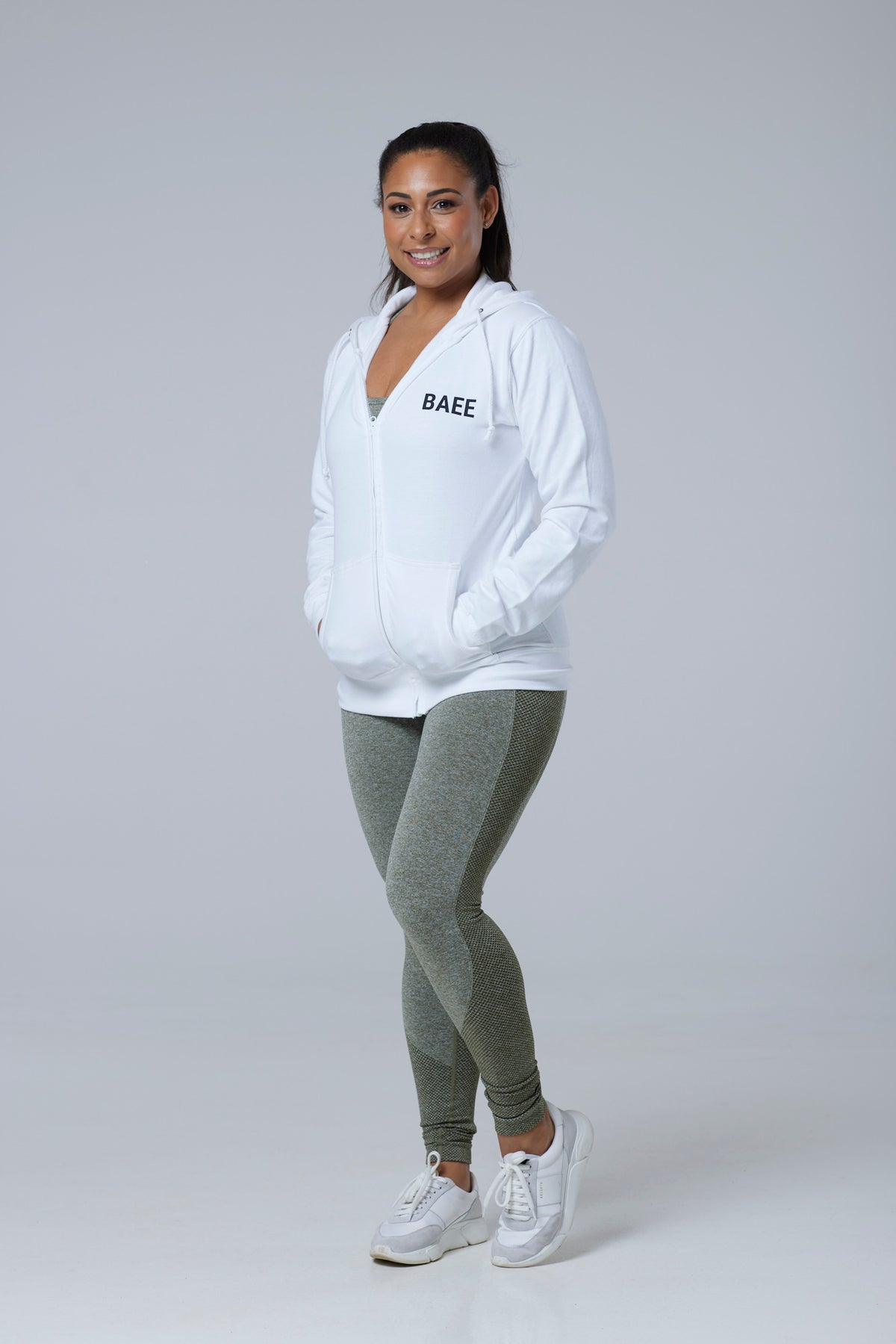 Arctic White Womens Zip Hoodie