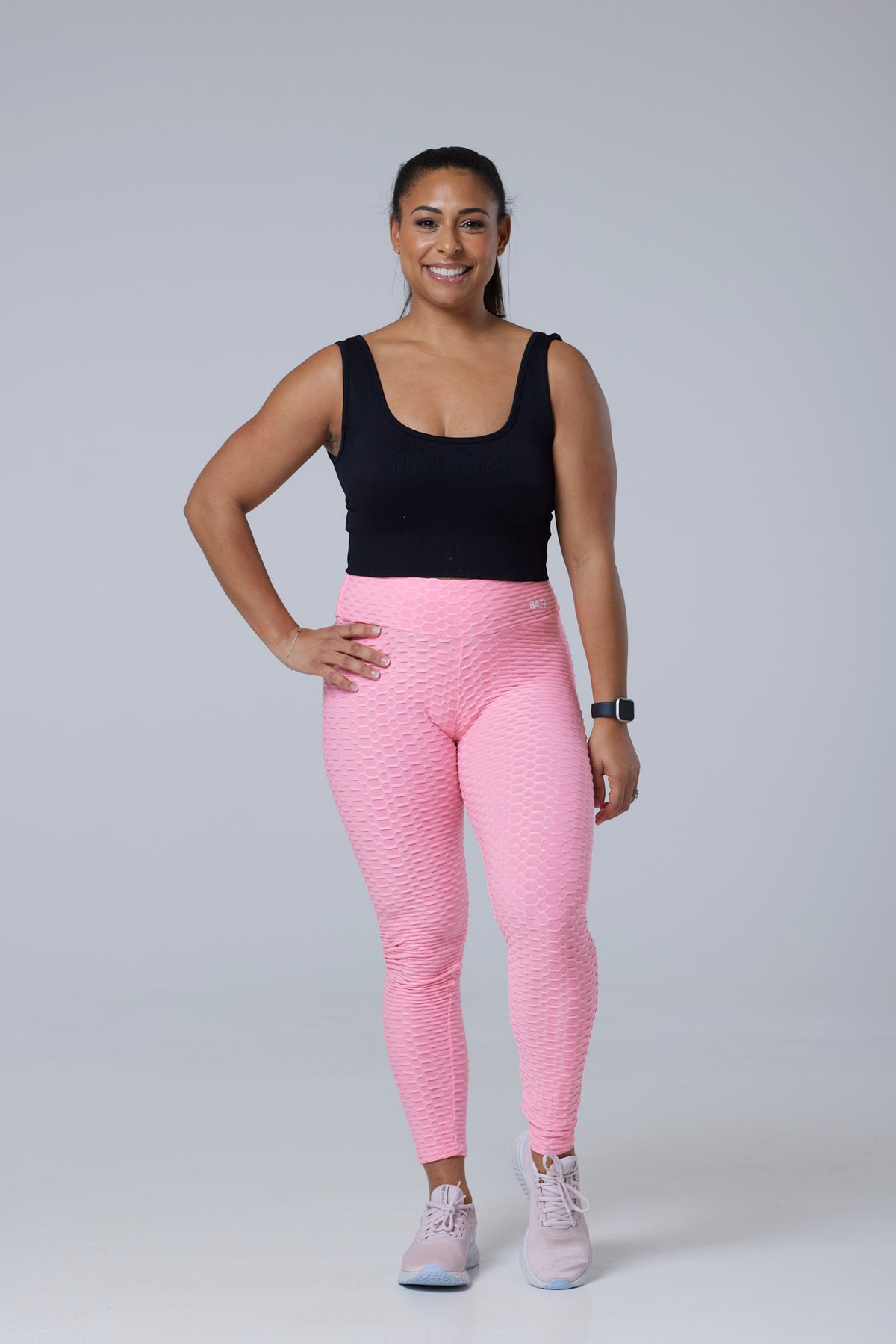 Black Ribbed Seamless Sports Bra
