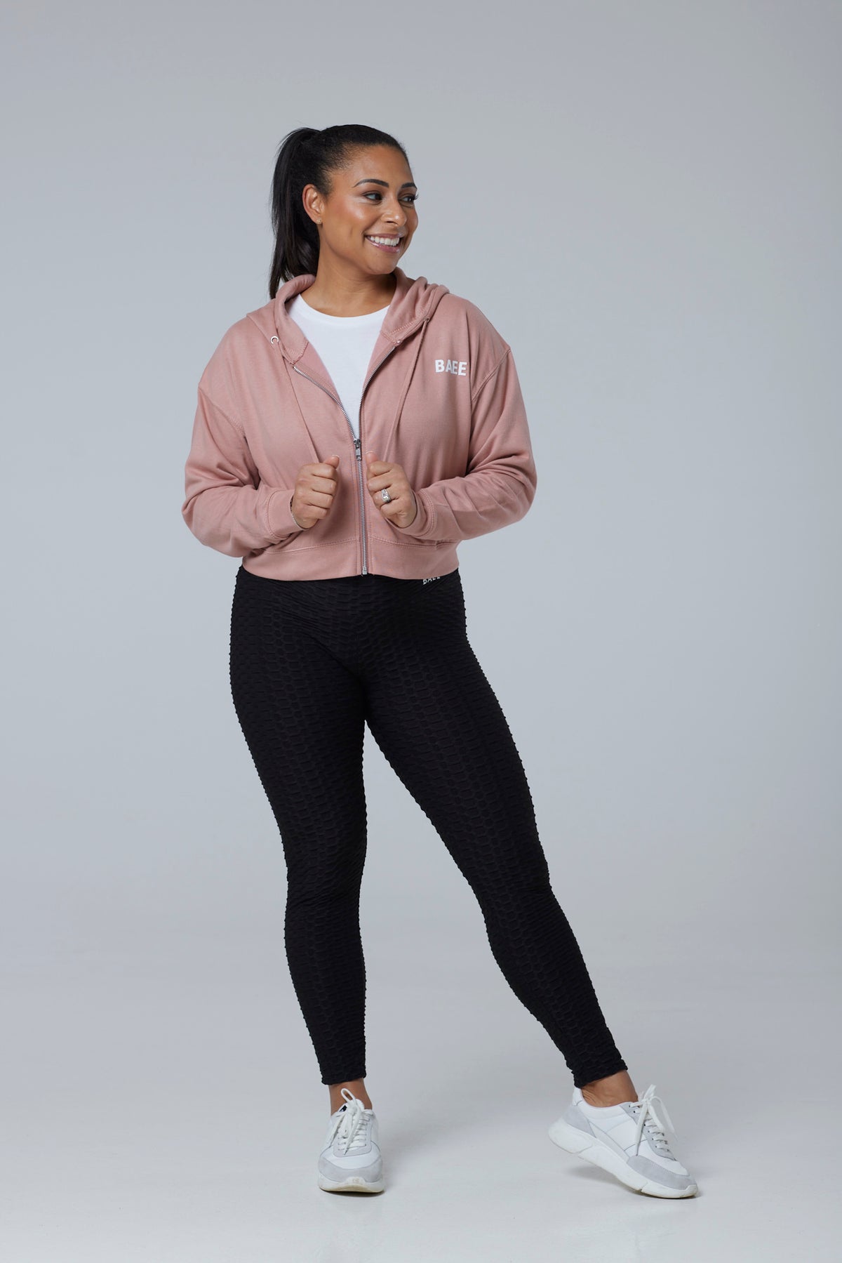 Dusty Pink Cropped Hoodie