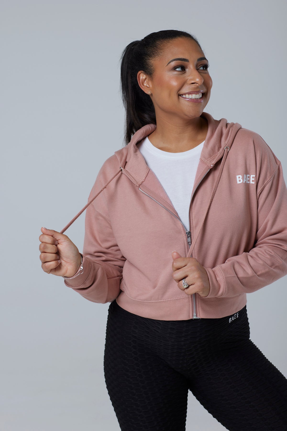 Dusty Pink Cropped Hoodie