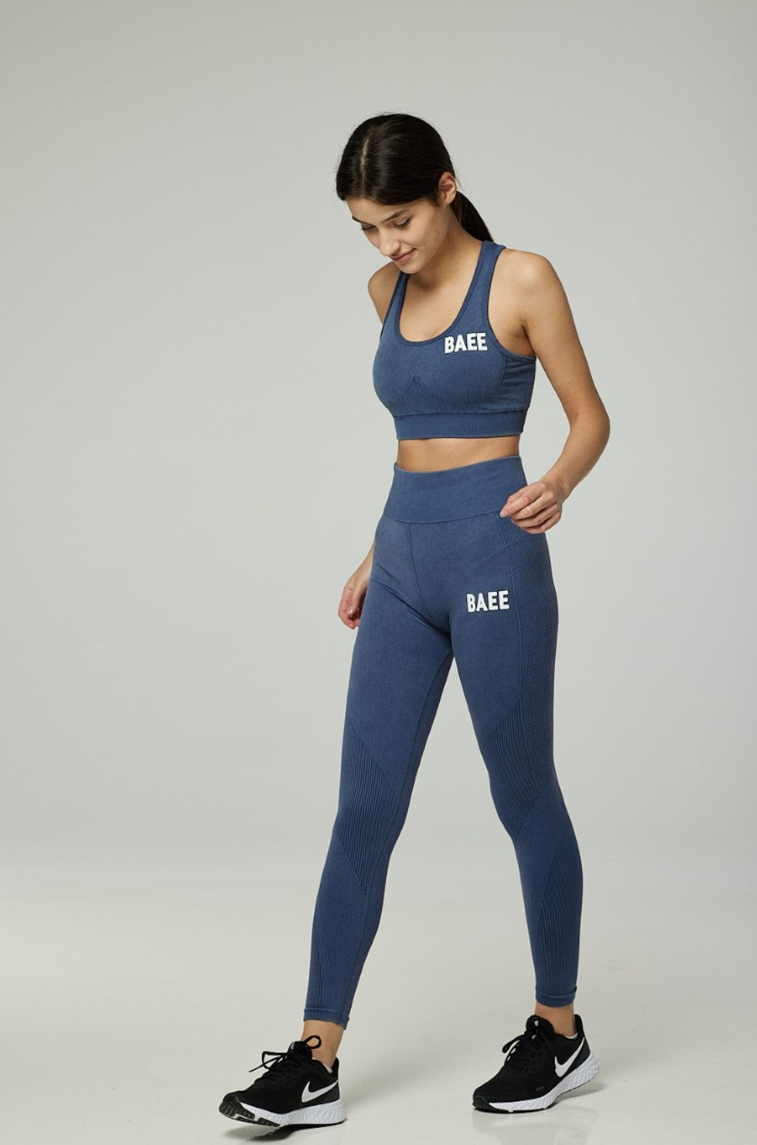 Matching gym set in Indigo