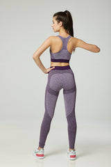 womens sports bra and seamless leggings in purple