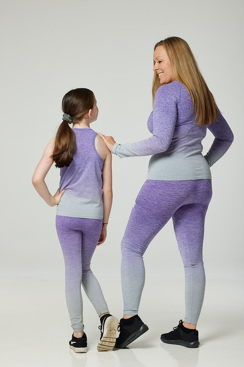 Kids Purple Marl Vest & Leggings Set