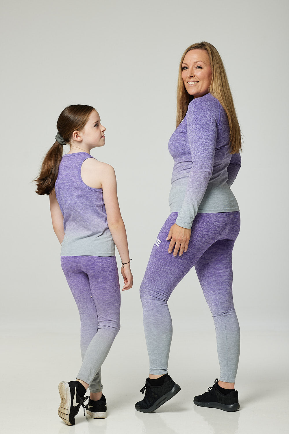 Kids Purple Marl Vest & Leggings Set