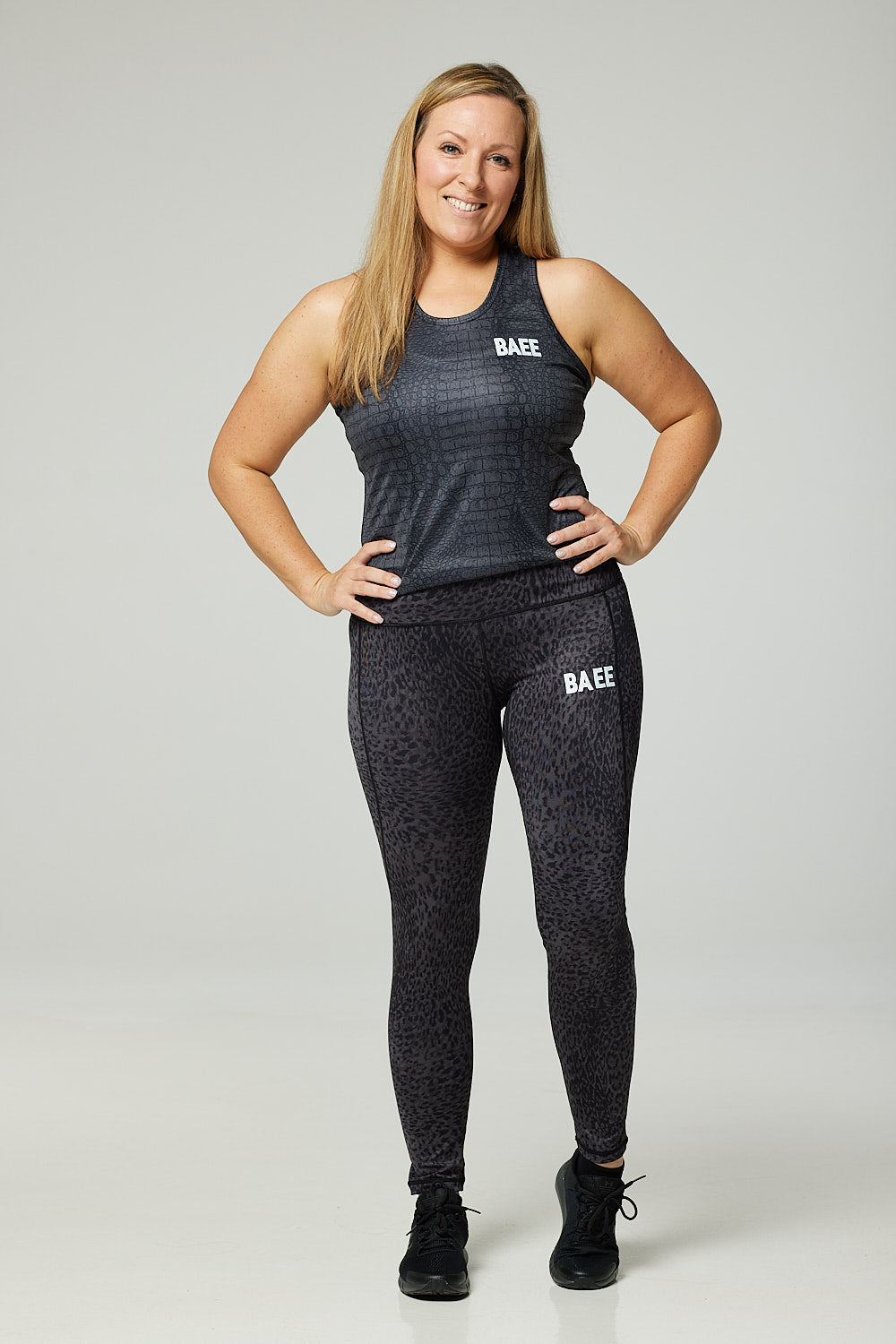 Black Crocodile Print Leggings