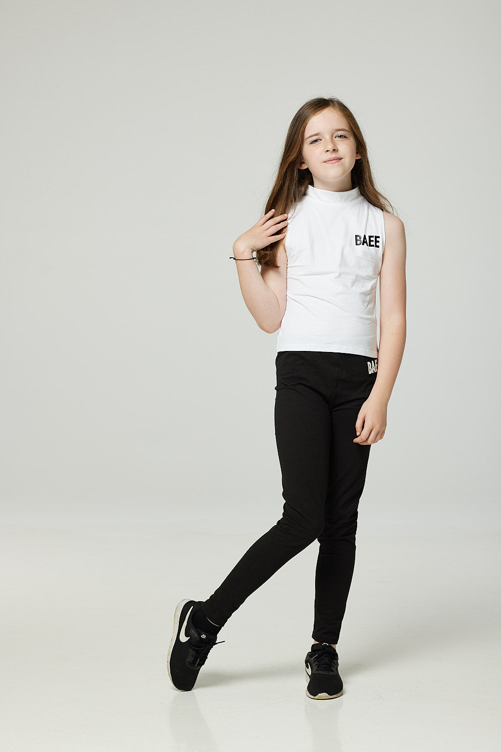 Kids White Funnel-neck Top