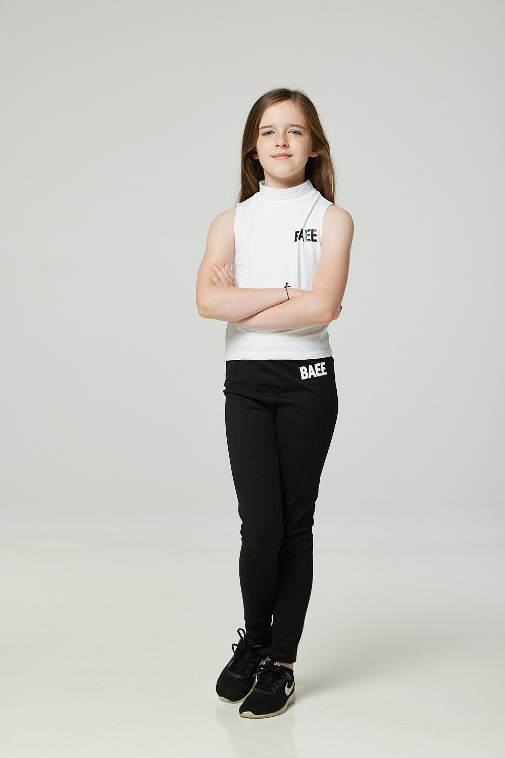 Kids White Funnel-neck Top