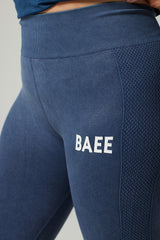 BAEE printed logo on indigo denim look leggings