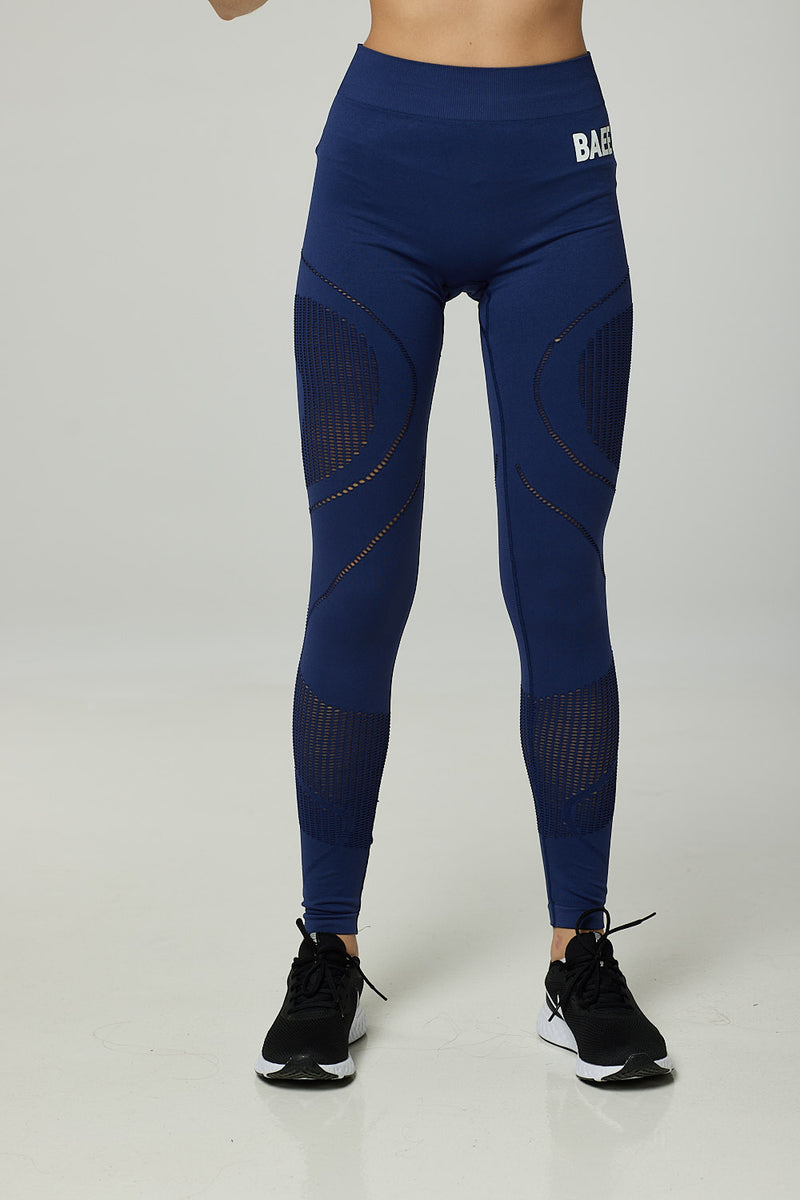 BAEE seamless reveal workout leggings in navy blue