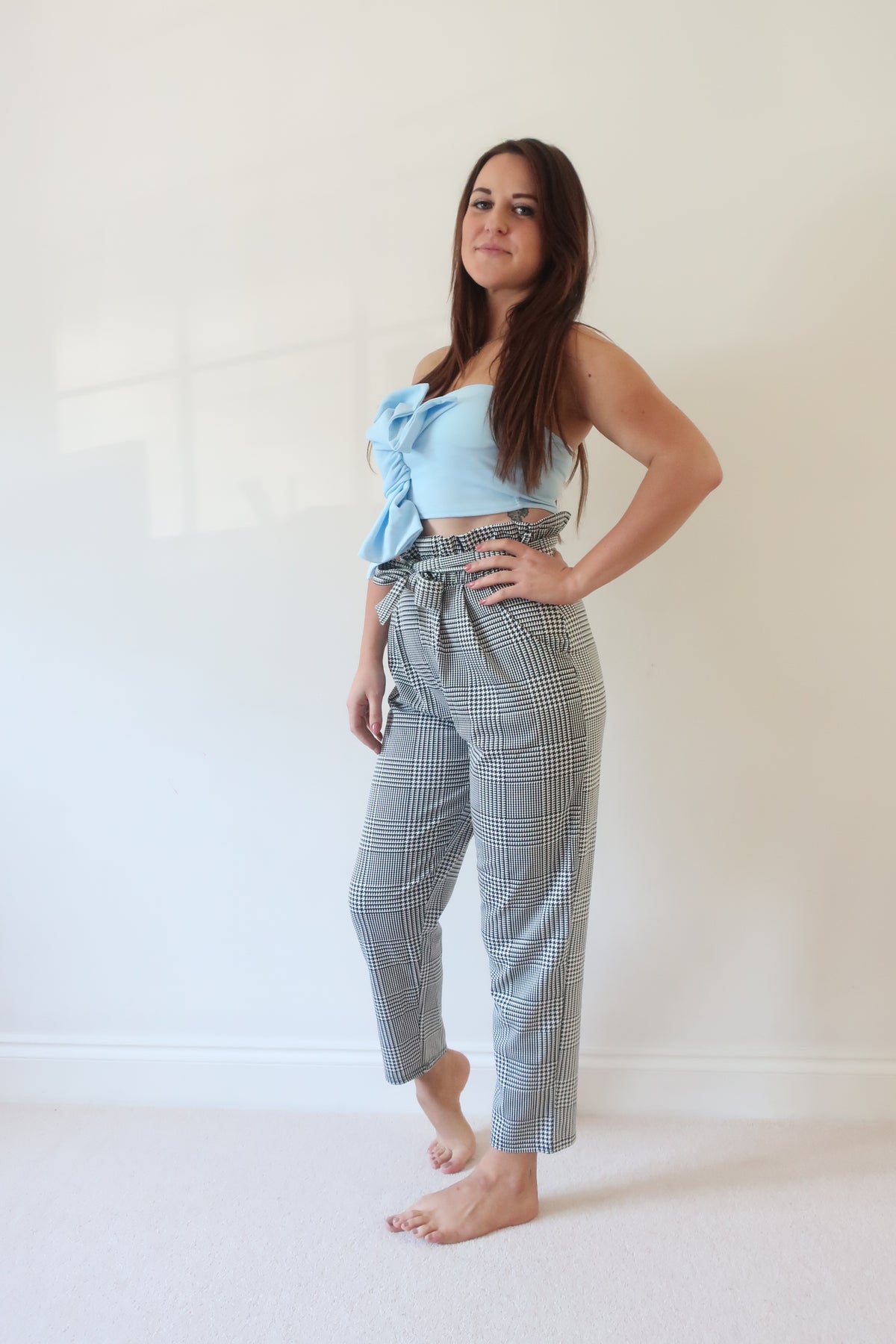 Eve Blue Bandeau Crop Top