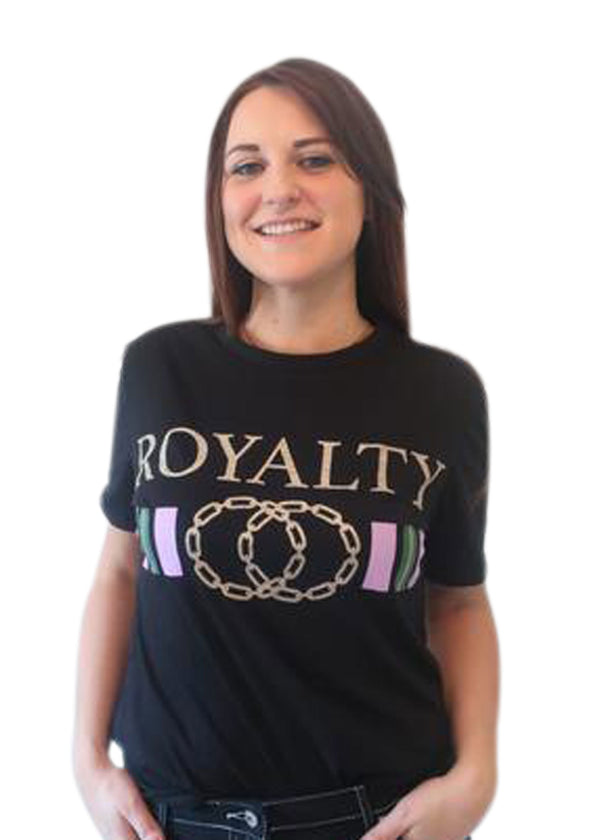 Lindsey Black Royalty Slogan T-shirt
