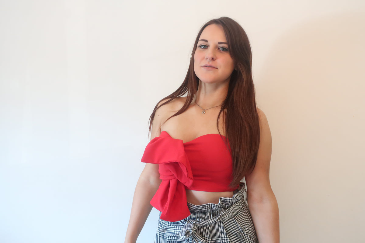Eve Red Bandeau Crop Top