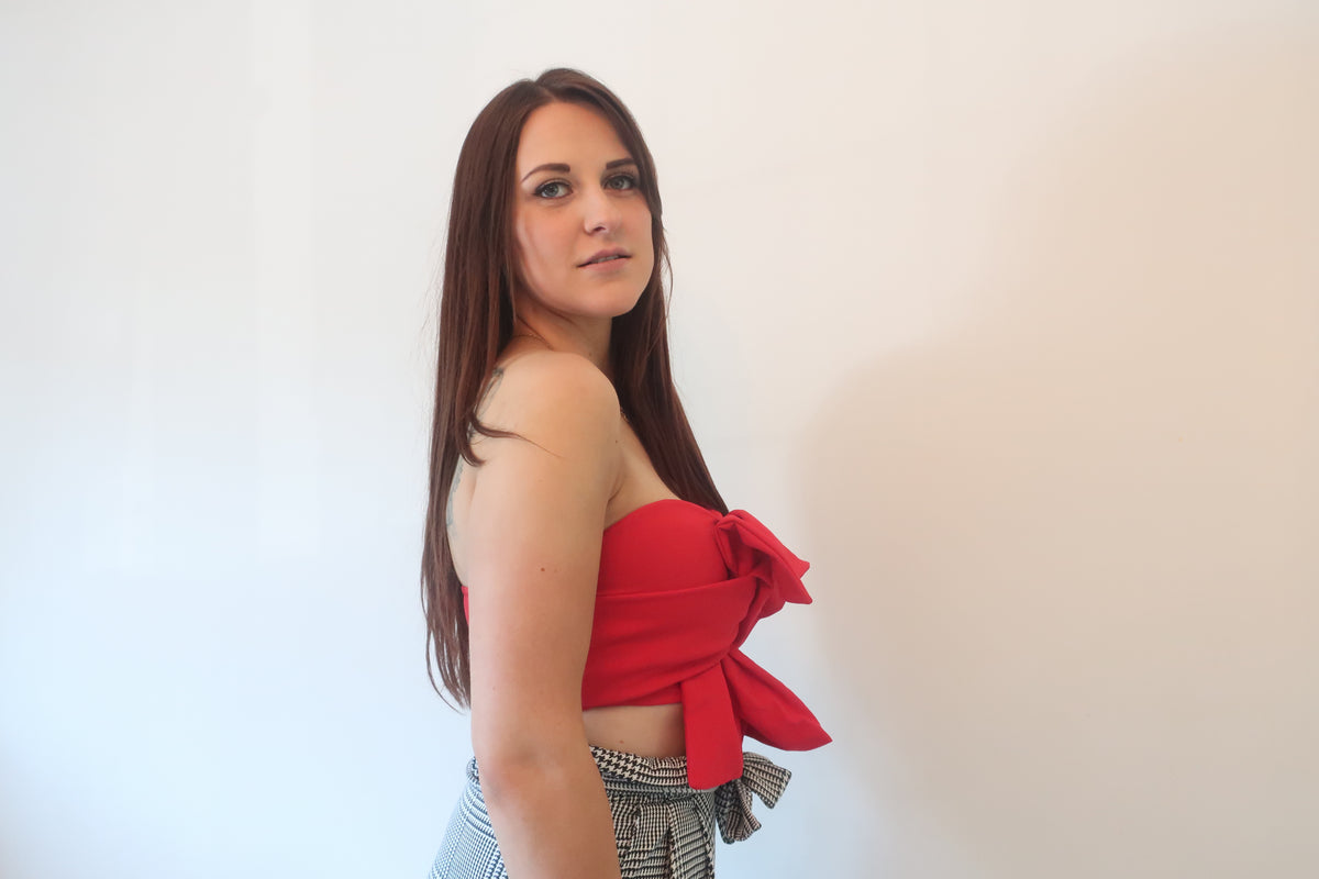 Eve Red Bandeau Crop Top