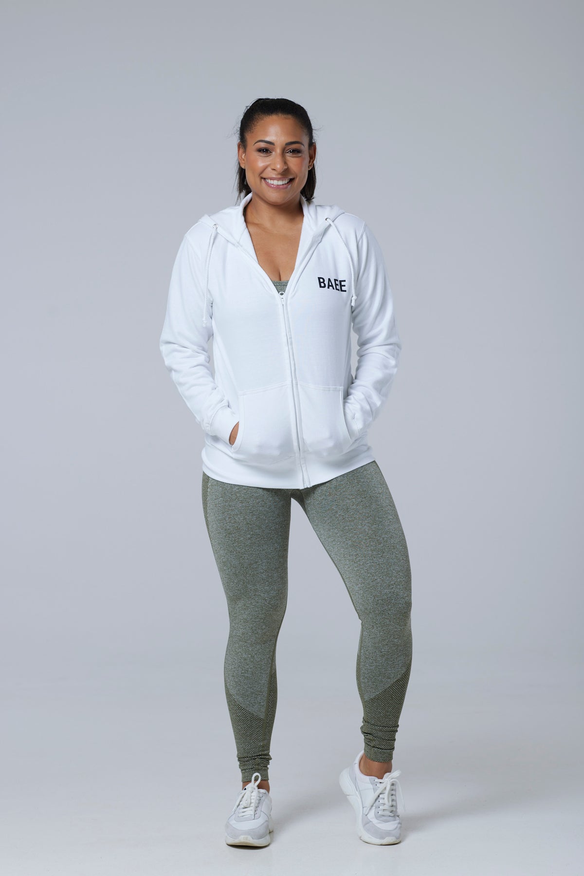 Arctic White Womens Zip Hoodie