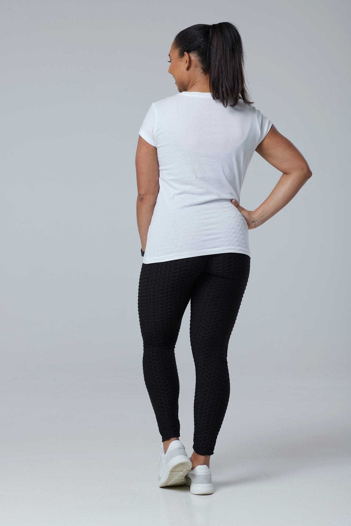 BAEE White T-Shirt Customised Rose Gold Print