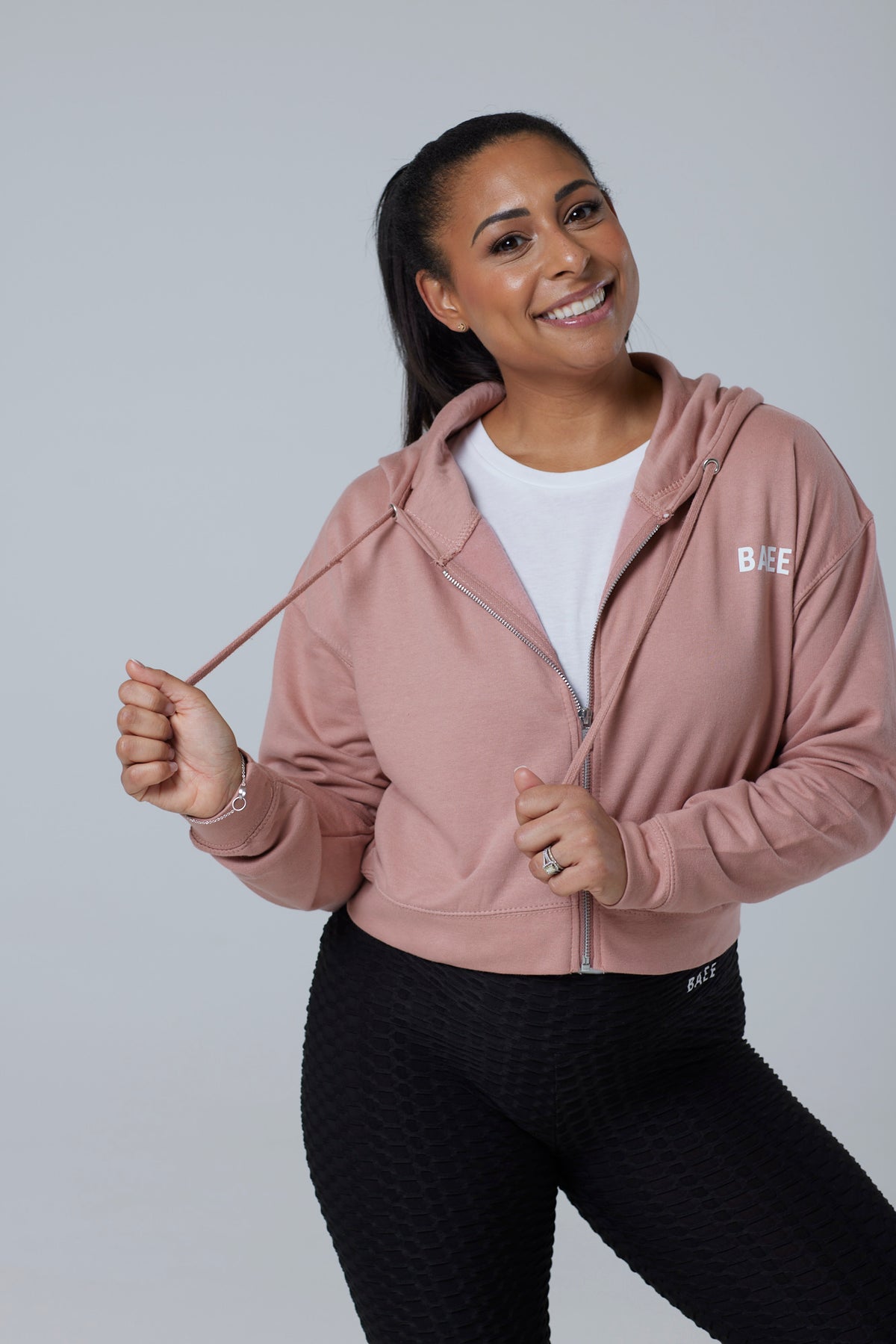 Dusty Pink Cropped Hoodie