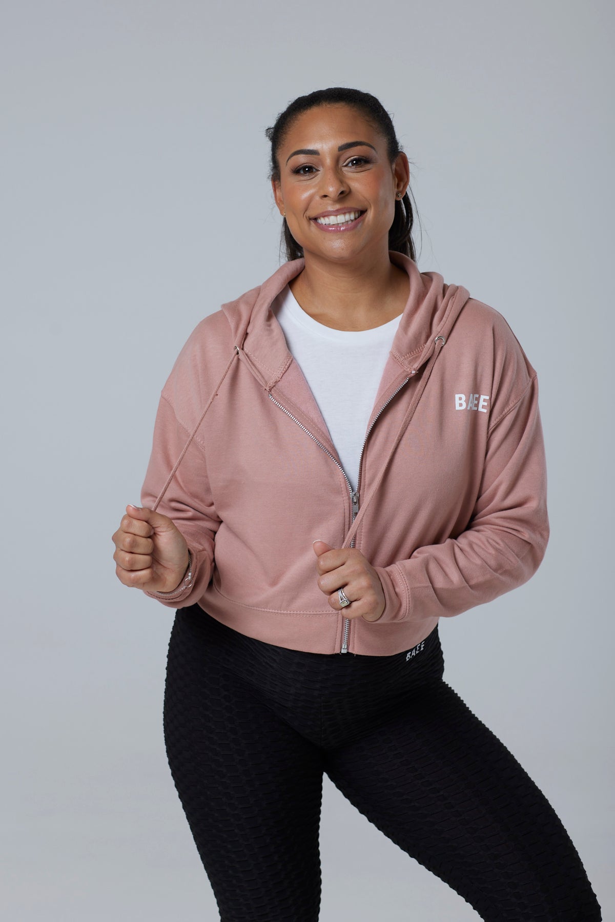 Dusty Pink Cropped Hoodie